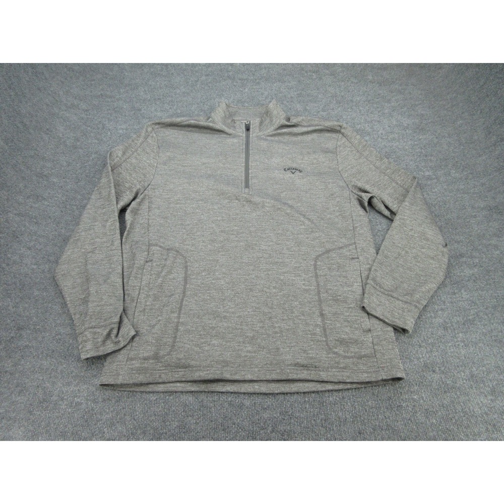 Callaway Mens Pullover Regular Gray Heathered Quarter Zip XXL